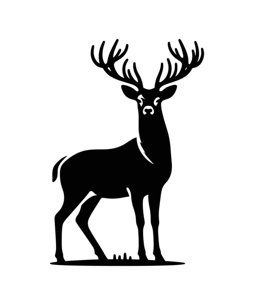 WILD BUCK SILHOUETTE VECTOR ILLUSTRATION.