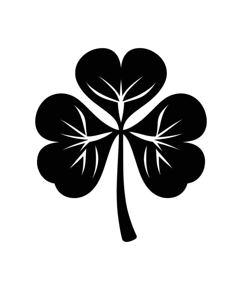 FOUR-LEAF CLOVER SILHOUETTE VECTOR ILLUSTRATION DESIGN