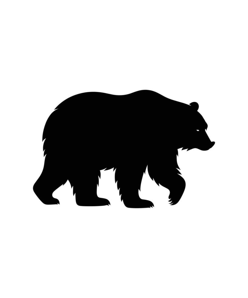GRIZZLY BEAR SILHOUETTE VECTOR ILLUSTRATION   DESIGN