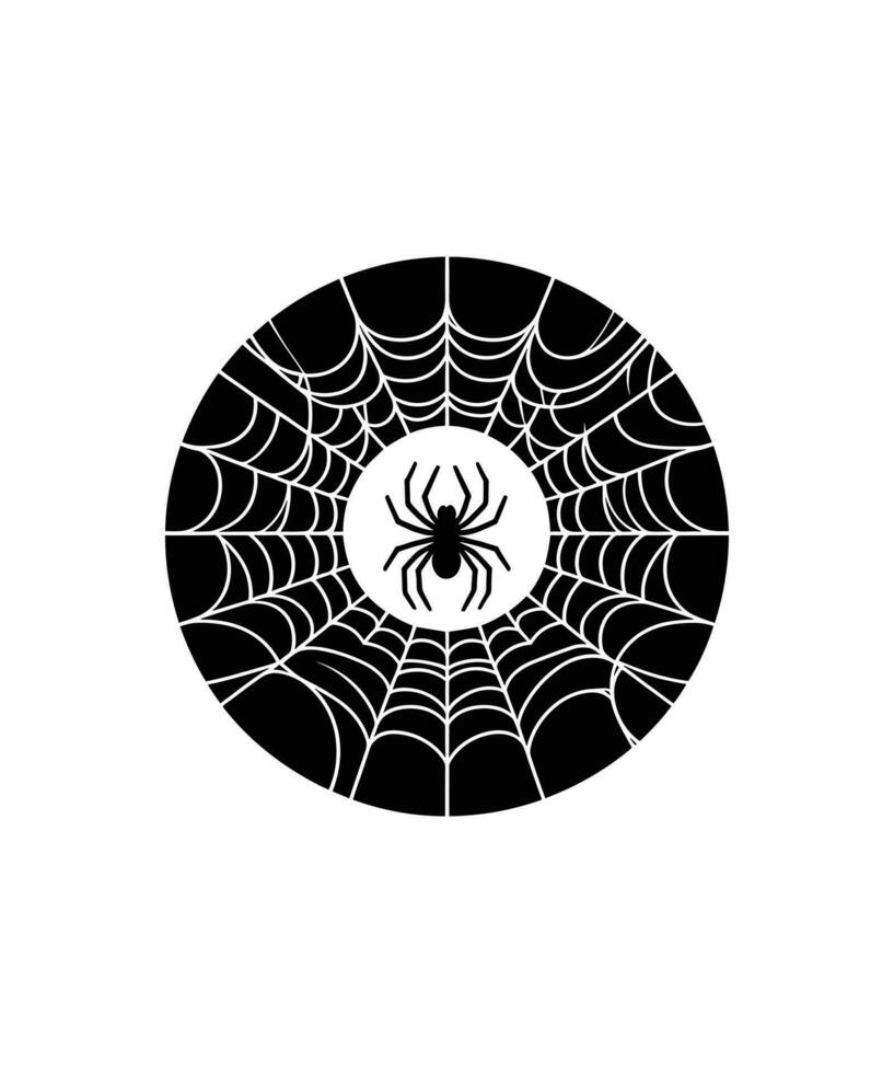 SPIDER NET SILHOUETTE VECTOR ILLUSTRATION