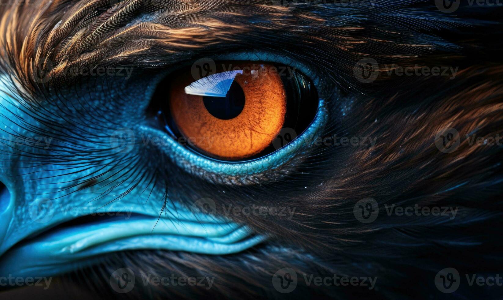 AI generated Close up of golden eagle's eye. Selective focus on the eye. photo