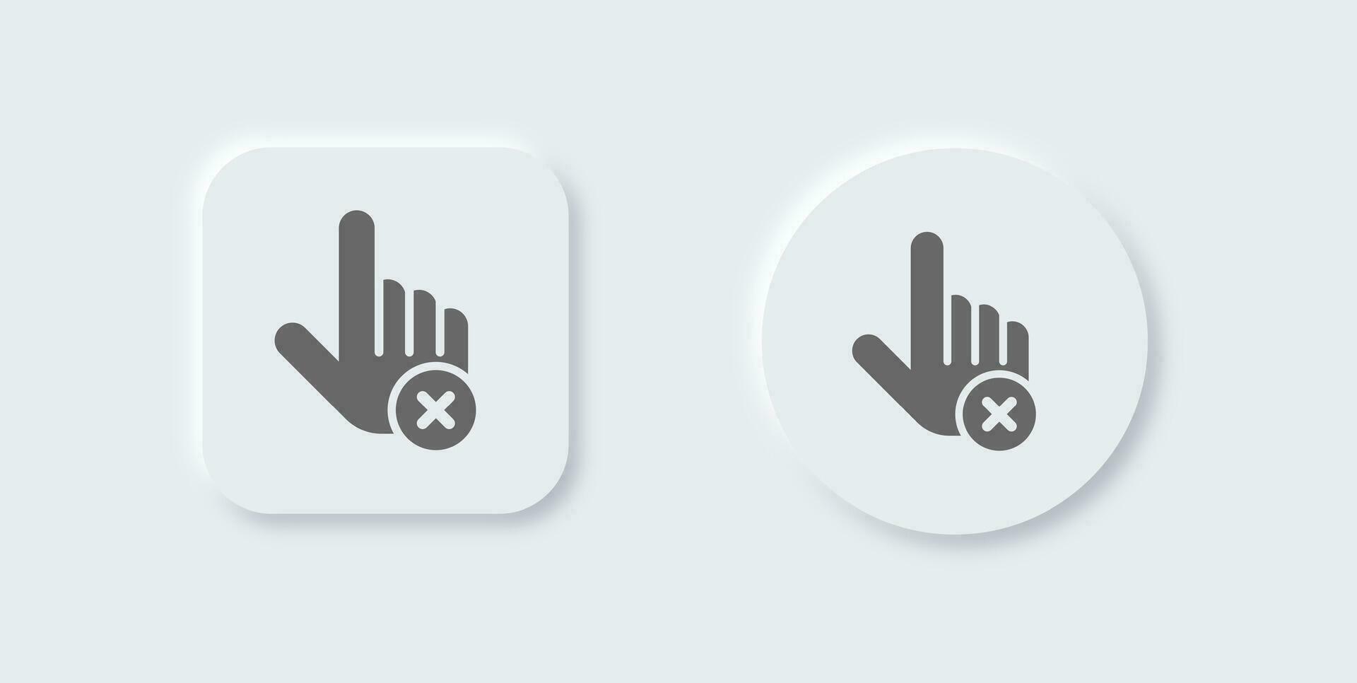 Do not touch solid icon in neomorphic design style. Stop signs vector illustration