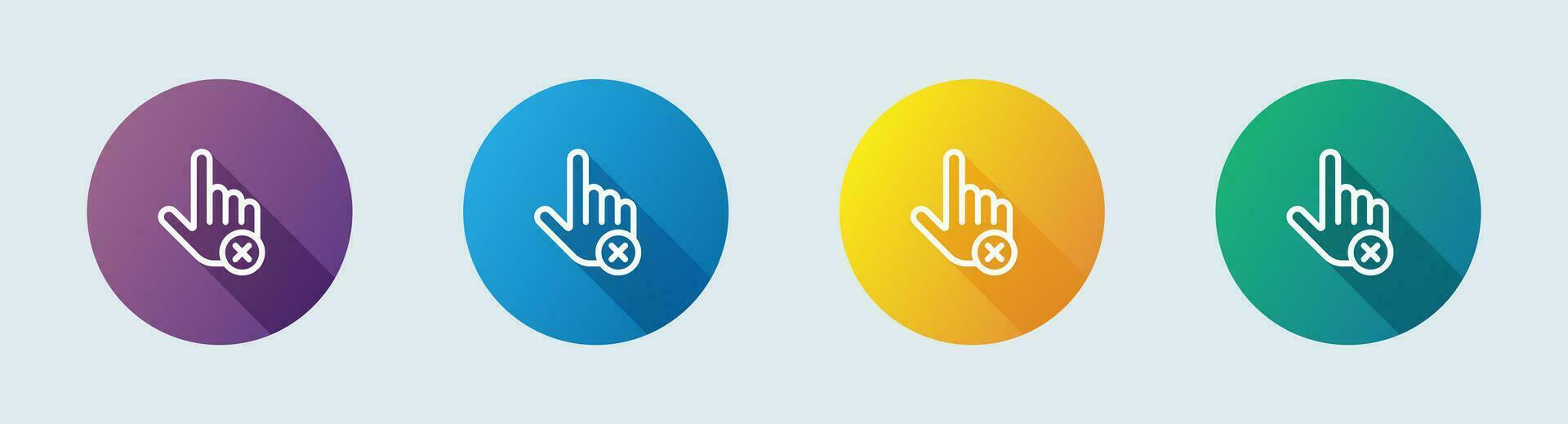 Do not touch line icon in flat design style. Stop signs vector illustration