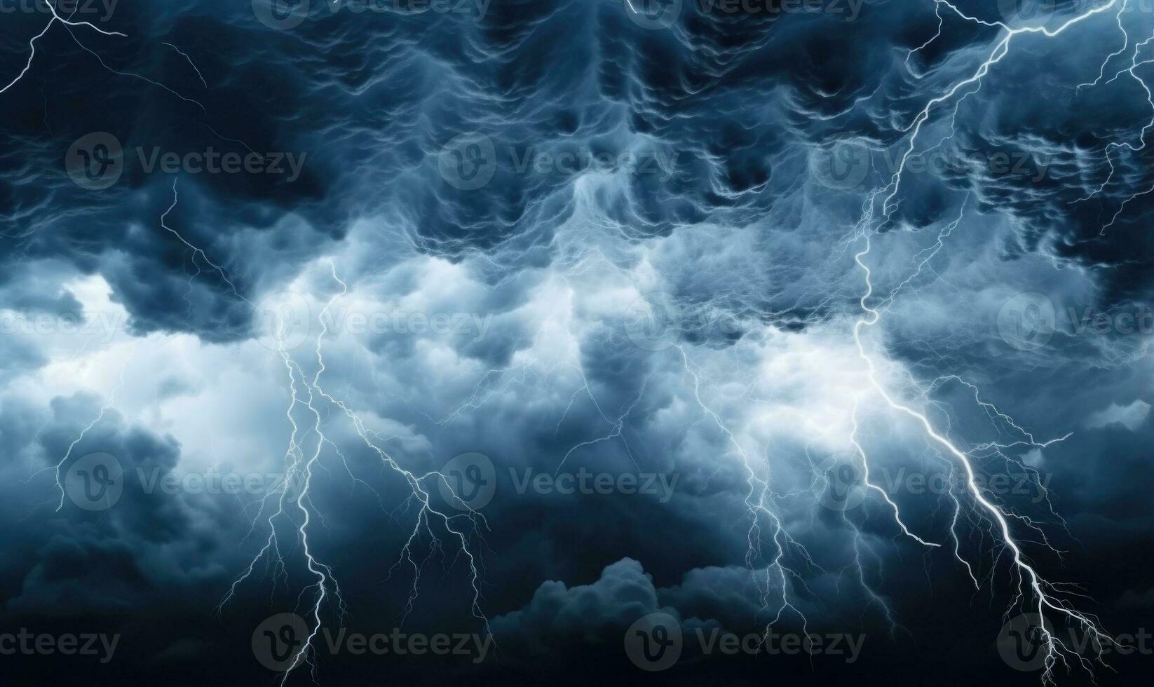 AI generated Lightning in the night sky. Thunderstorm and lightning in the night sky. photo