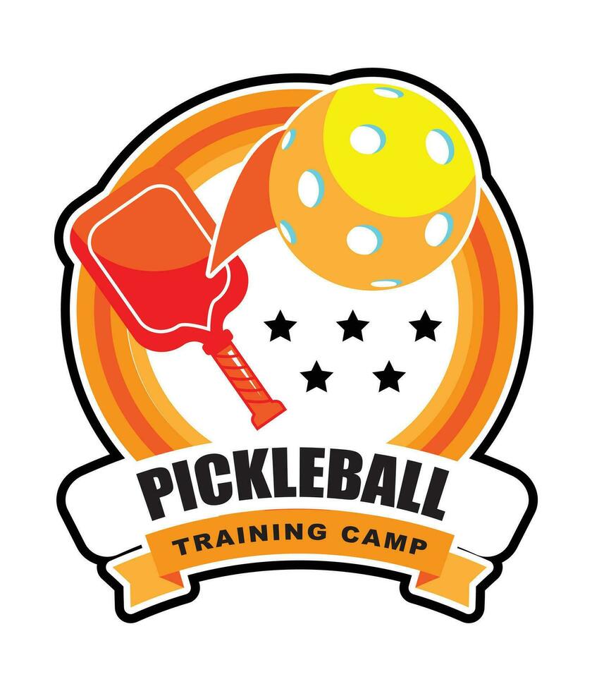 pickleball training camp logo vector