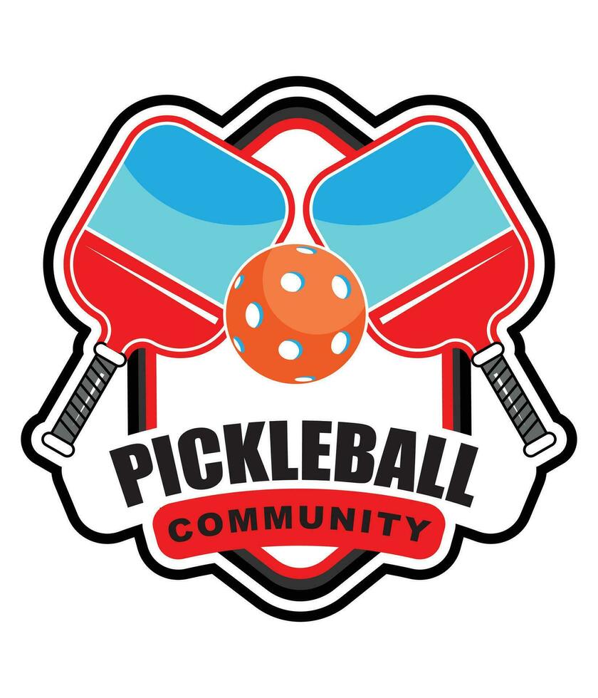 pickleball community logo design vector