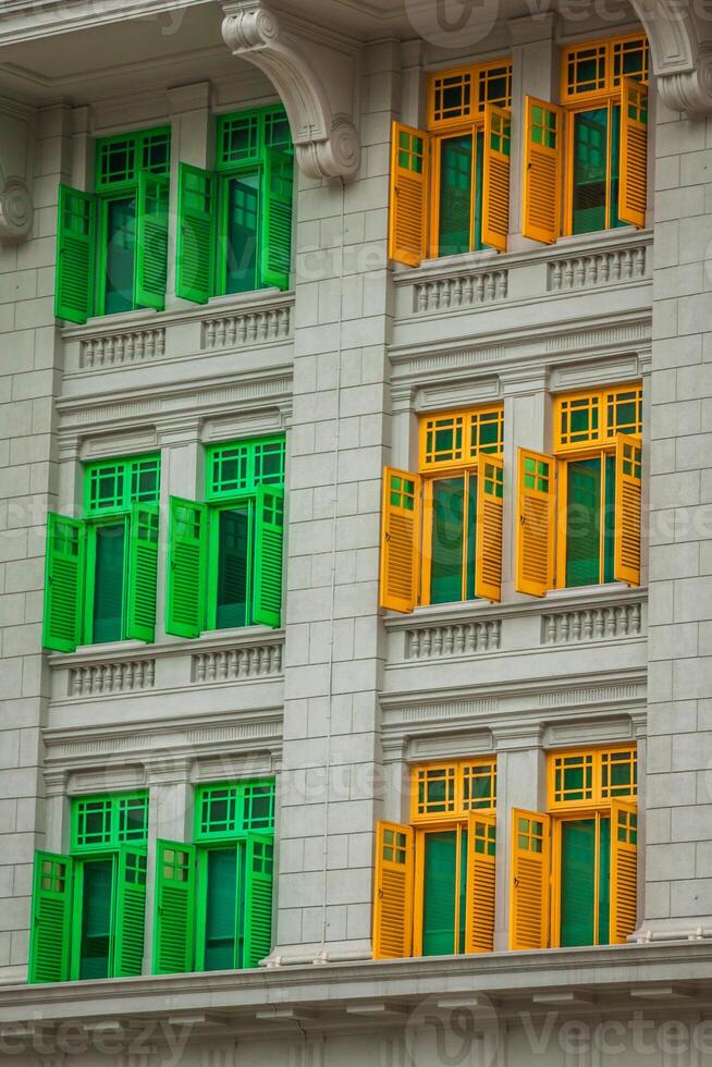 Heritage colourful Windows in Singapore photo