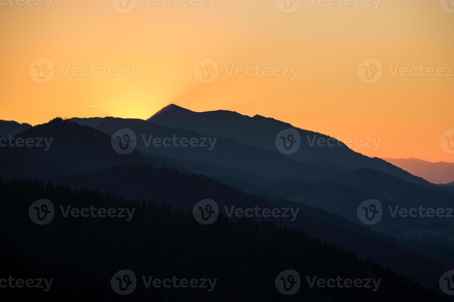 Sunset over Tatra Mountains,Zakopane,Poland photo