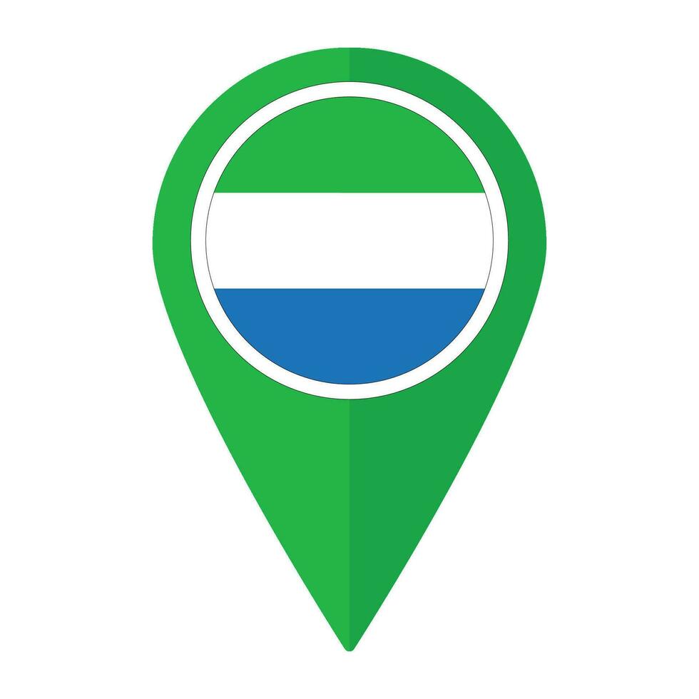 Sierra leone flag on map pinpoint icon isolated. Flag of Sierra leone vector