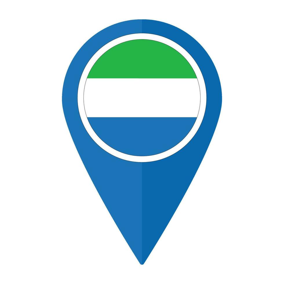 Sierra leone flag on map pinpoint icon isolated. Flag of Sierra leone vector