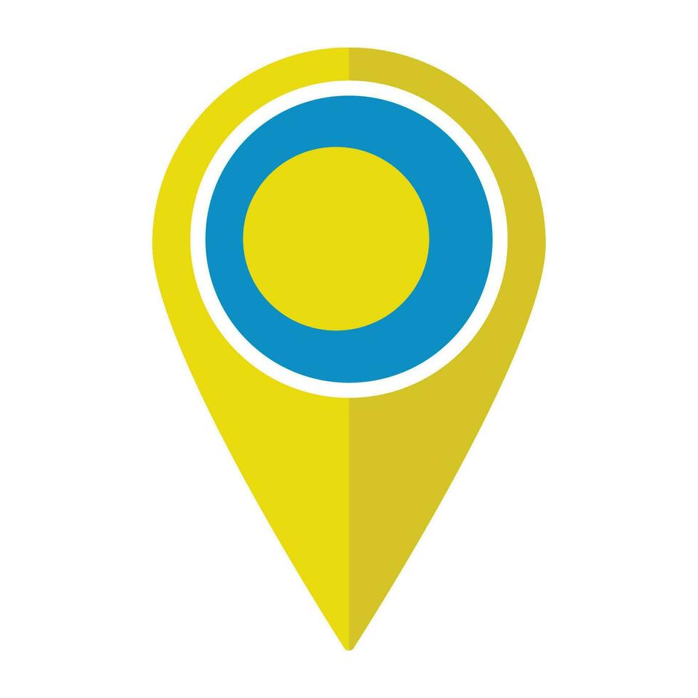 Palau flag on map pinpoint icon isolated. Flag of Palau vector