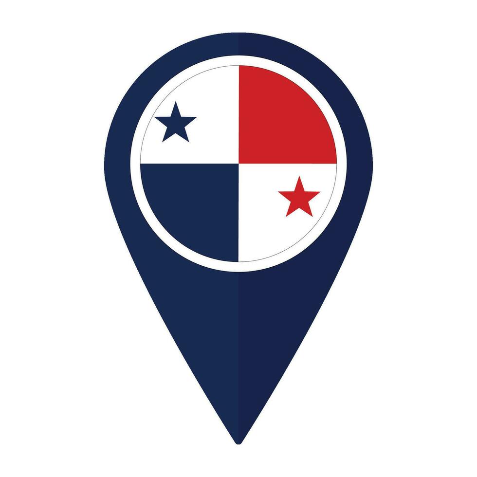 Panama flag on map pinpoint icon isolated. Flag of Panama vector