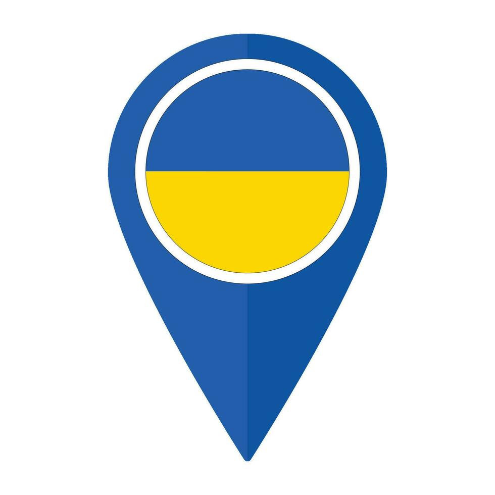 Ukraine flag on map pinpoint icon isolated. Flag of Ukraine vector