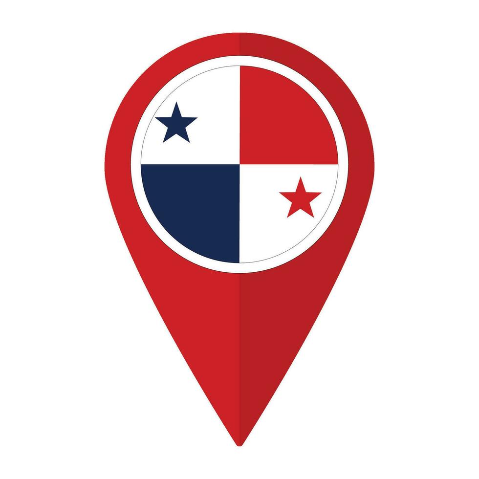 Panama flag on map pinpoint icon isolated. Flag of Panama vector
