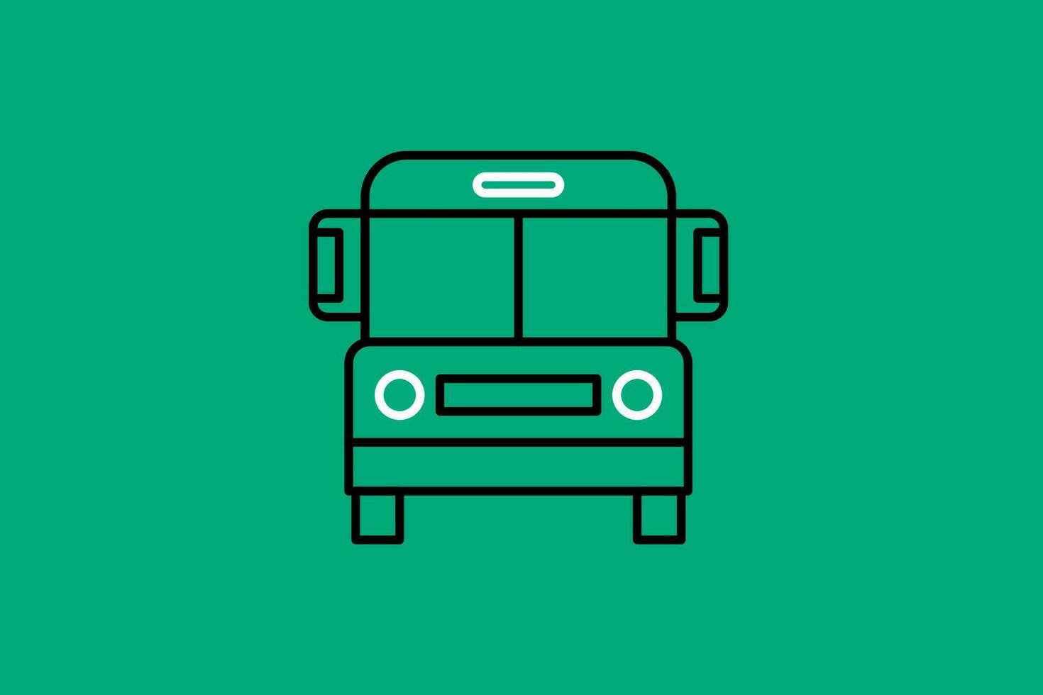 Bus concept icon on green background. Flat art style illustration vector