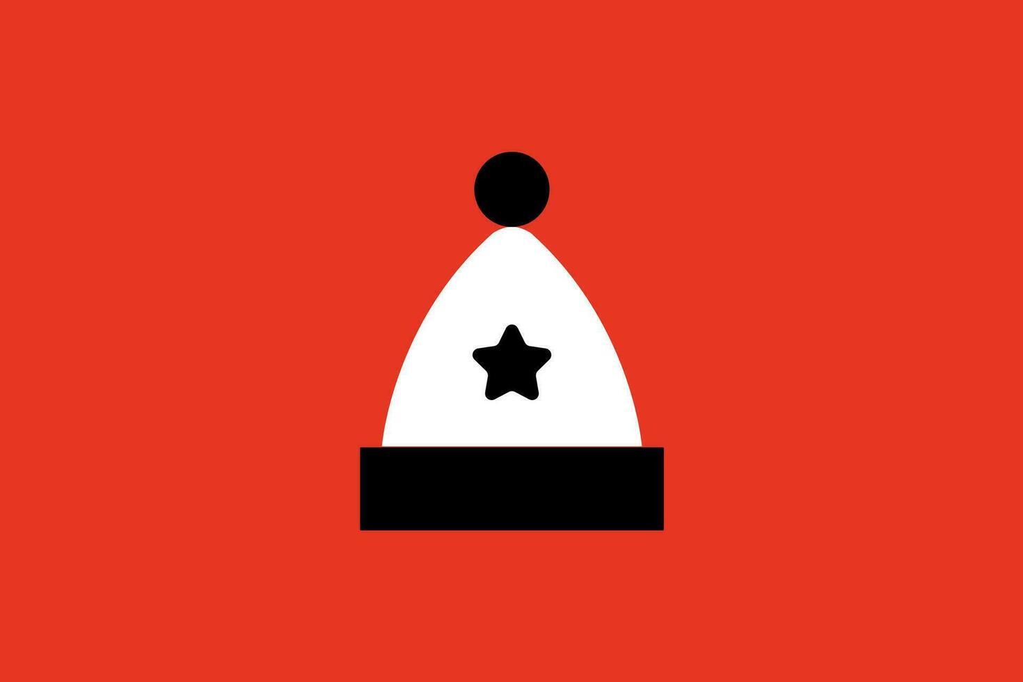 hat icon. Flat style vector illustration. Isolated on red background.