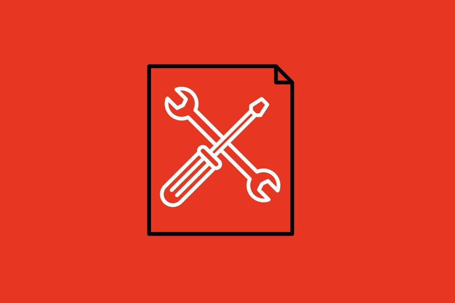 wrench and screwdriver flat vector illustration