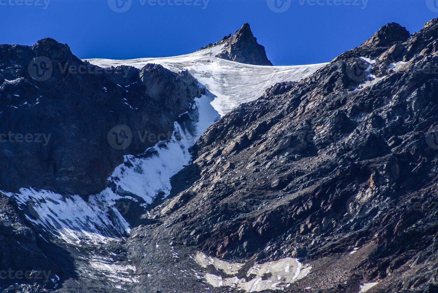 snow mountain under blue sky in the gadmen,Switzerland photo