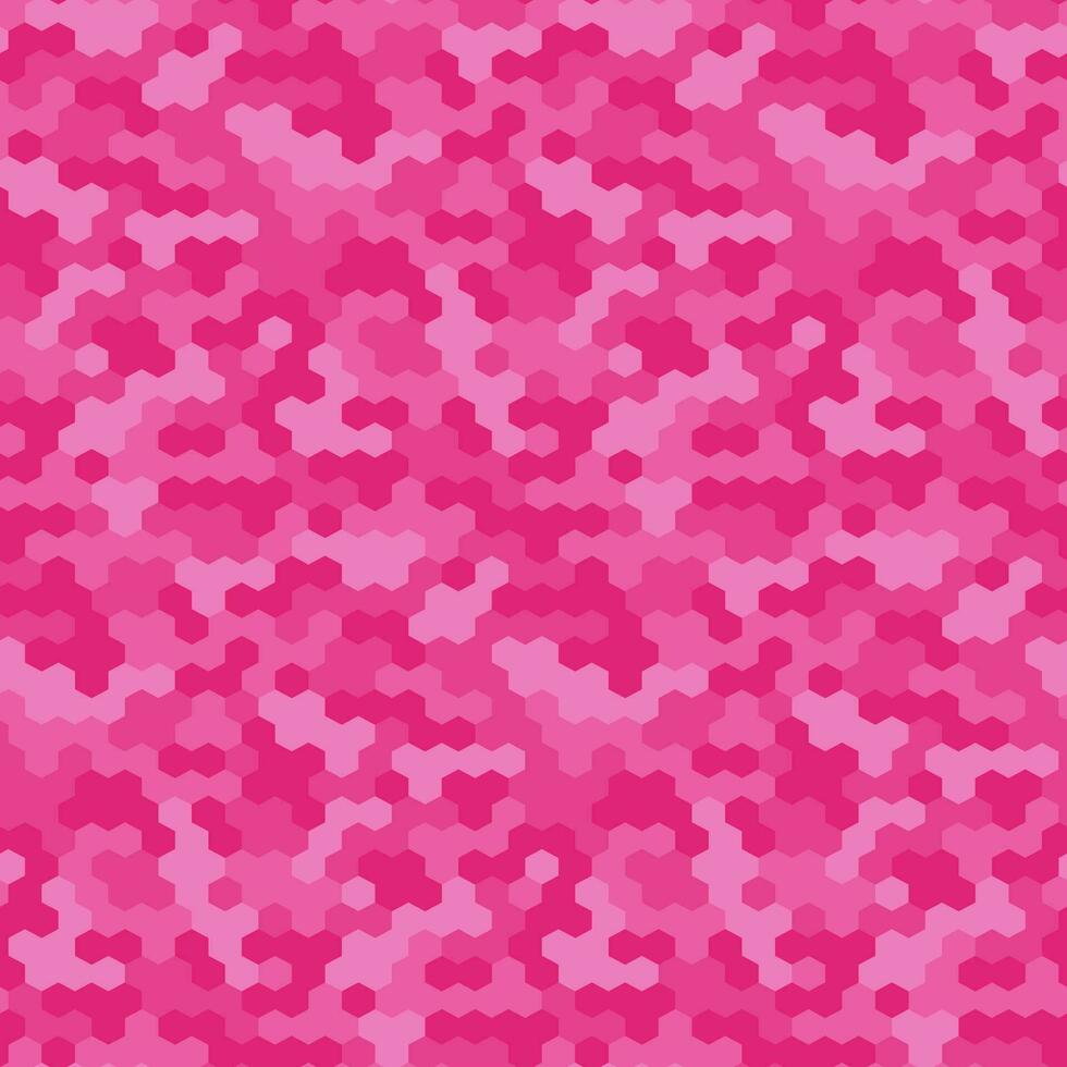 Pink seamless hexagonal vector pattern.