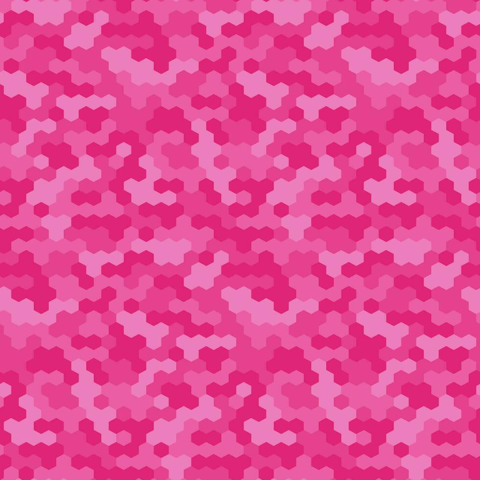 Pink seamless hexagonal vector pattern.