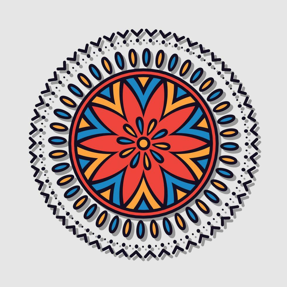 vector de mandala de flores