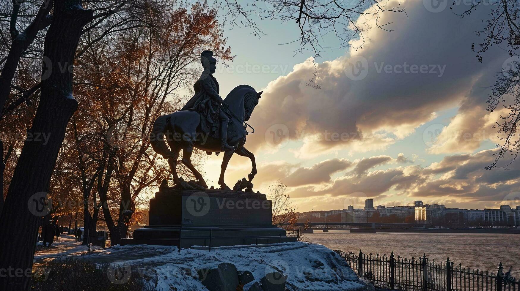 AI generated Statue of Peter the Great in St Petersburg, ai generative photo