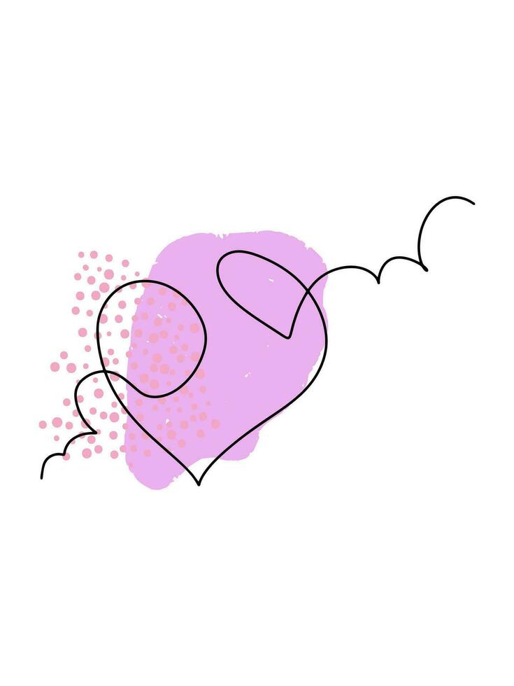 un dibujo de un corazón con un rosado y púrpura remolino vector