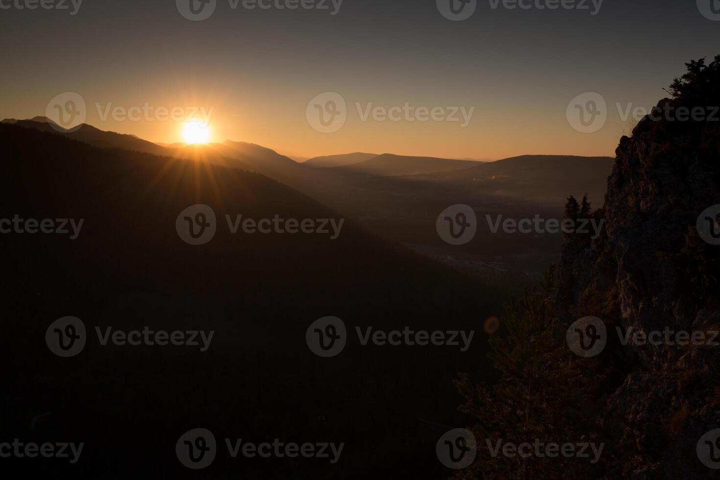 Sunset over Tatra Mountains,Zakopane,Poland photo