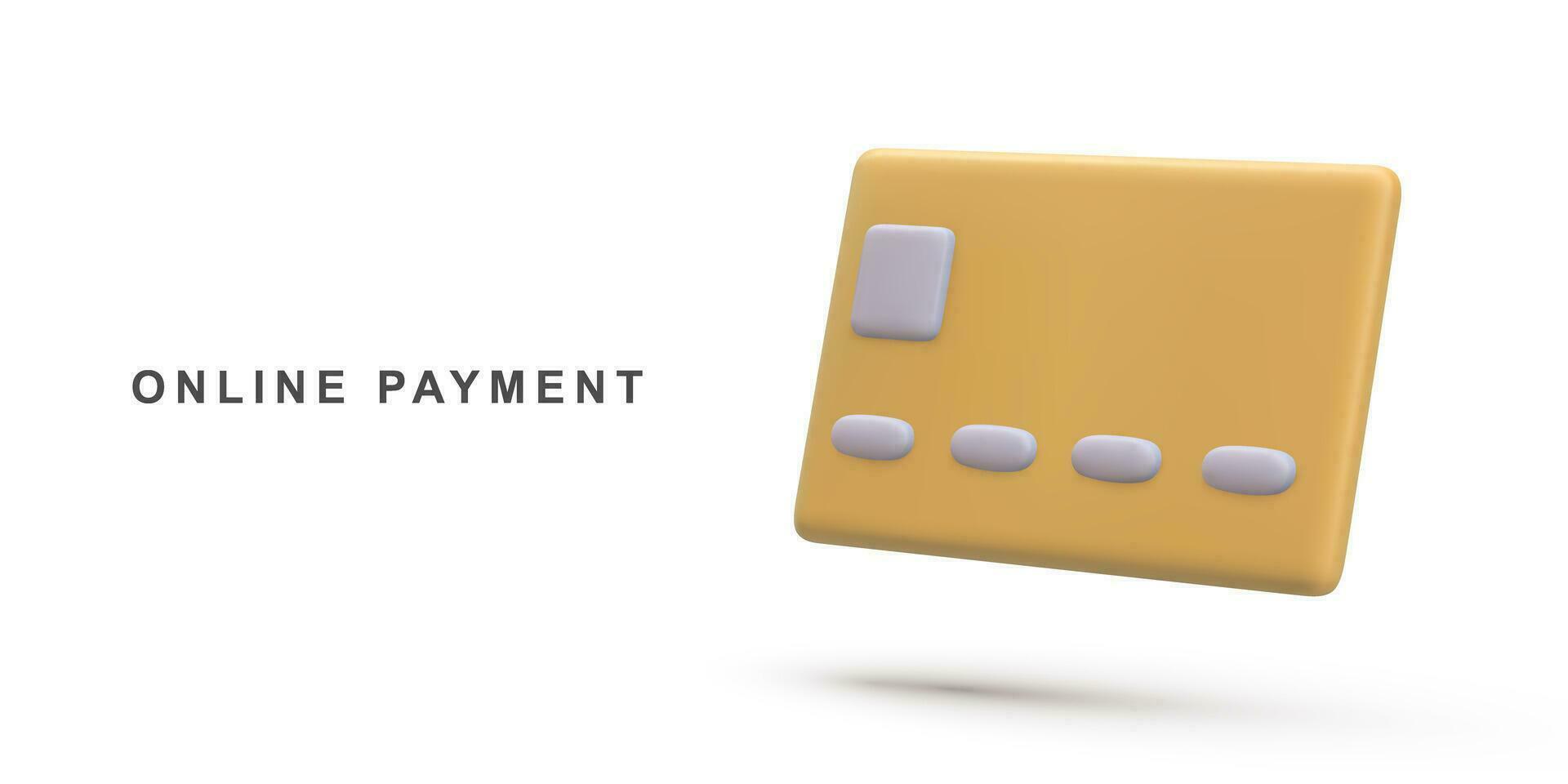 3d realista oro crédito tarjeta en blanco antecedentes. vector ilustración.