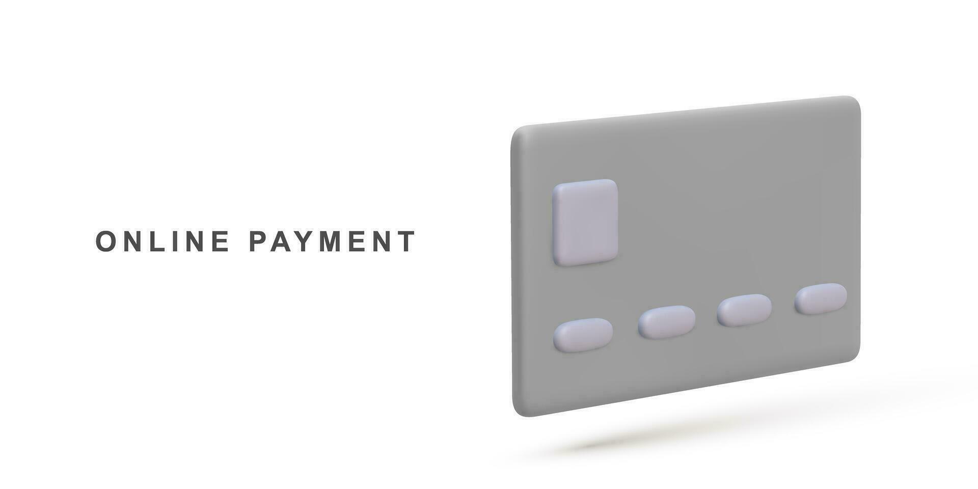 3d Realistic credit card on white background. Vector illustration.