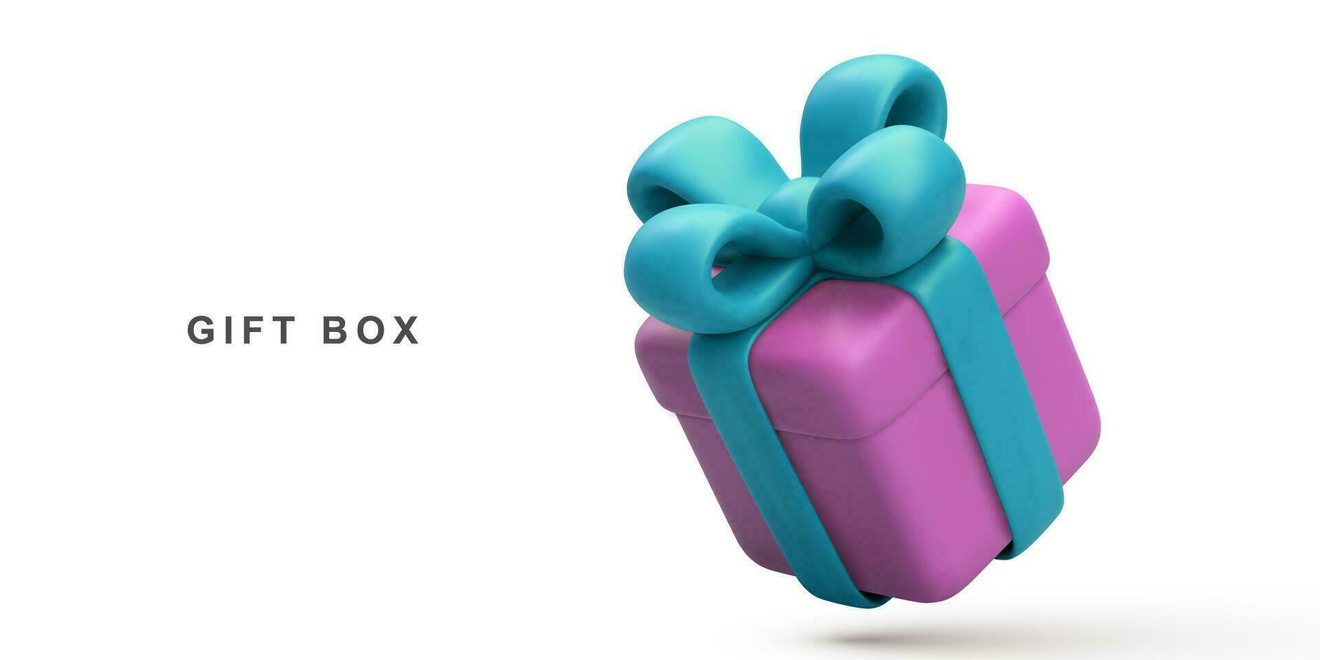3d realista de rosado regalo caja aislado en blanco antecedentes. vector ilustración.