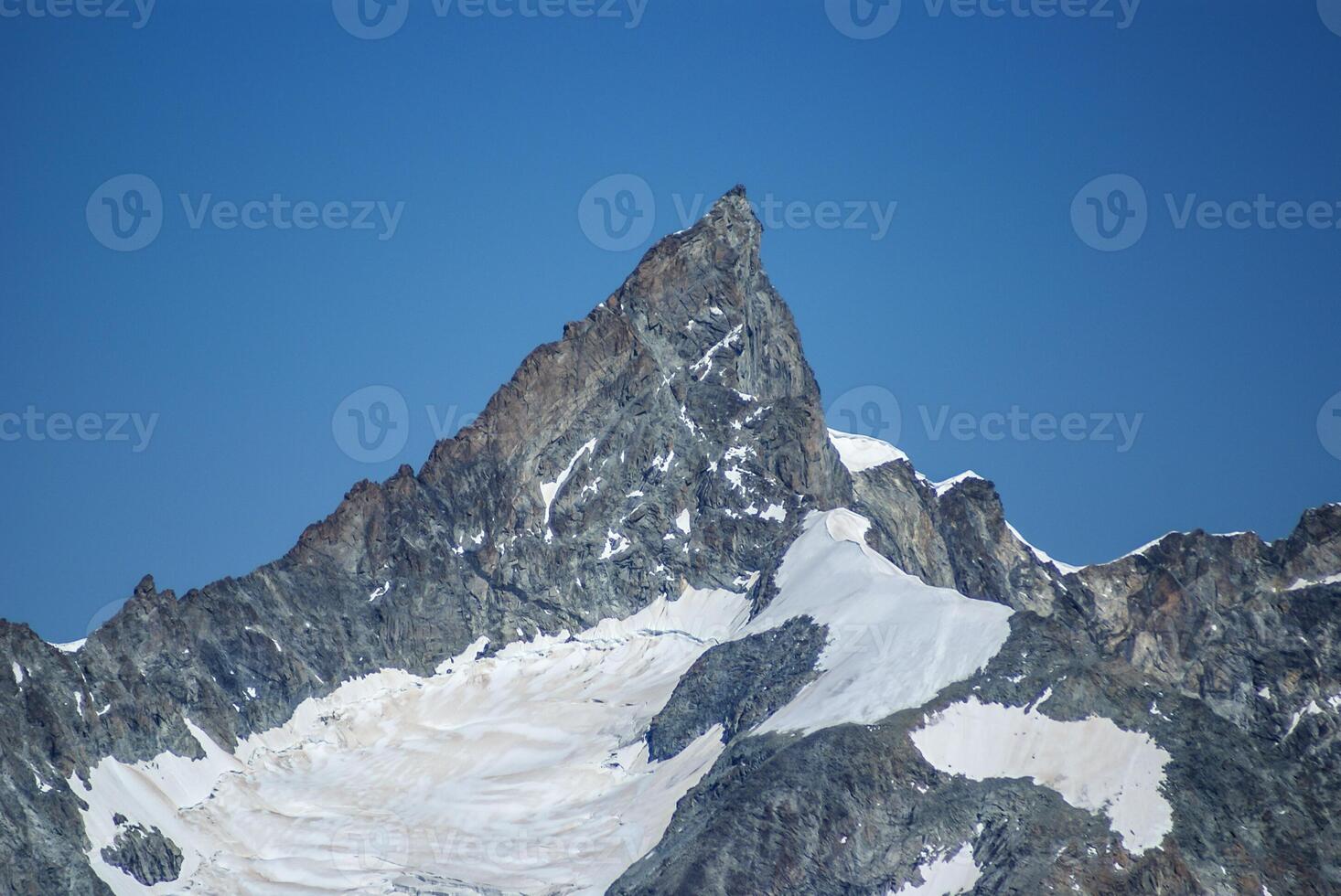 Matterhorn as seen from Zermatt at sunset, Switzerland photo