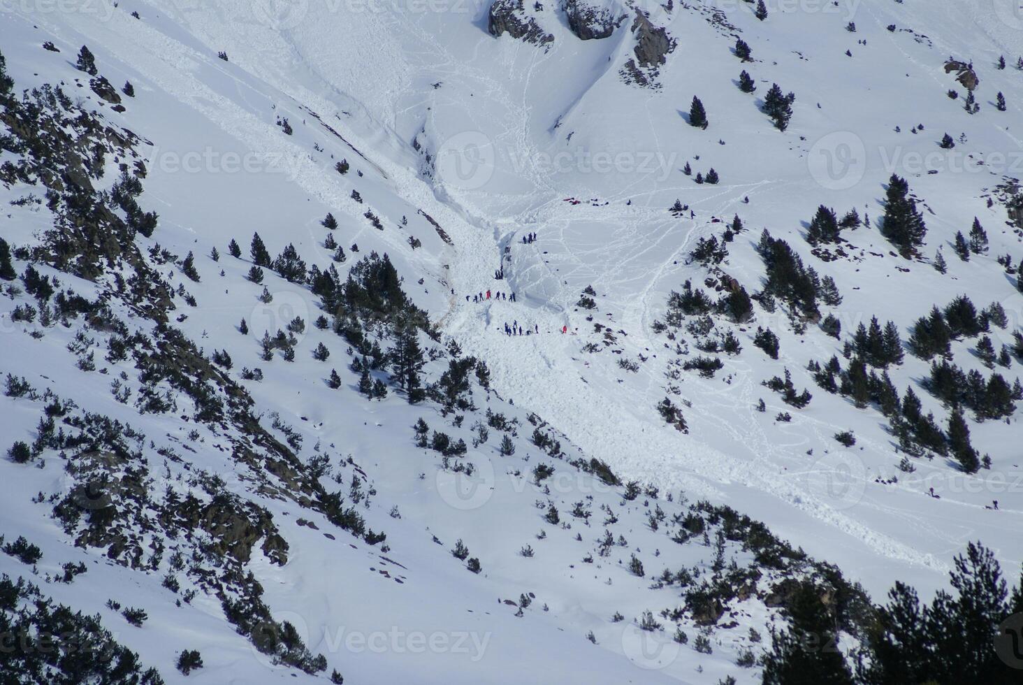 Small avalanche bottom view, torla Resort,Spain photo