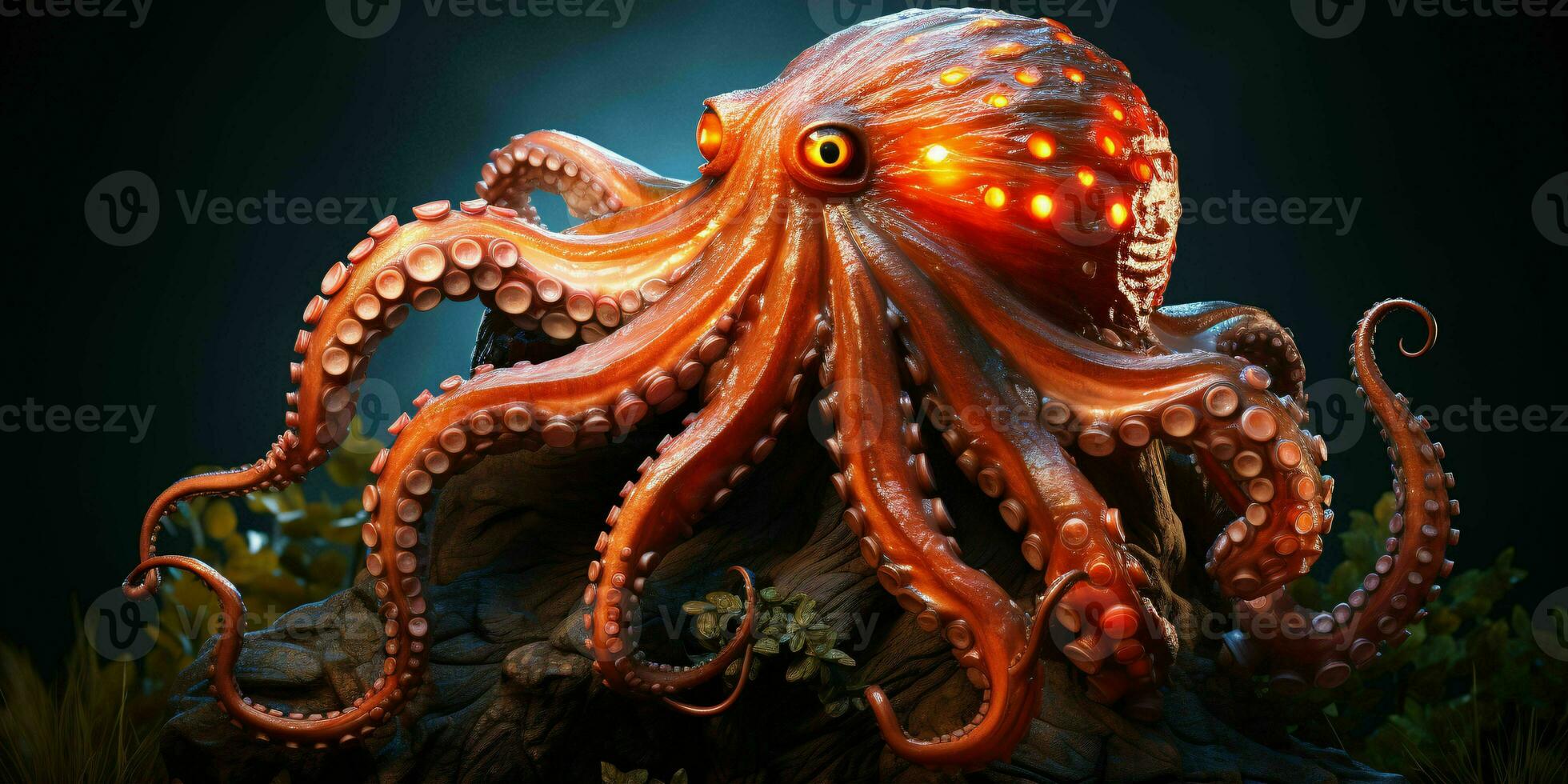 AI generated Close up of an Octopus Underwater. Generative AI photo