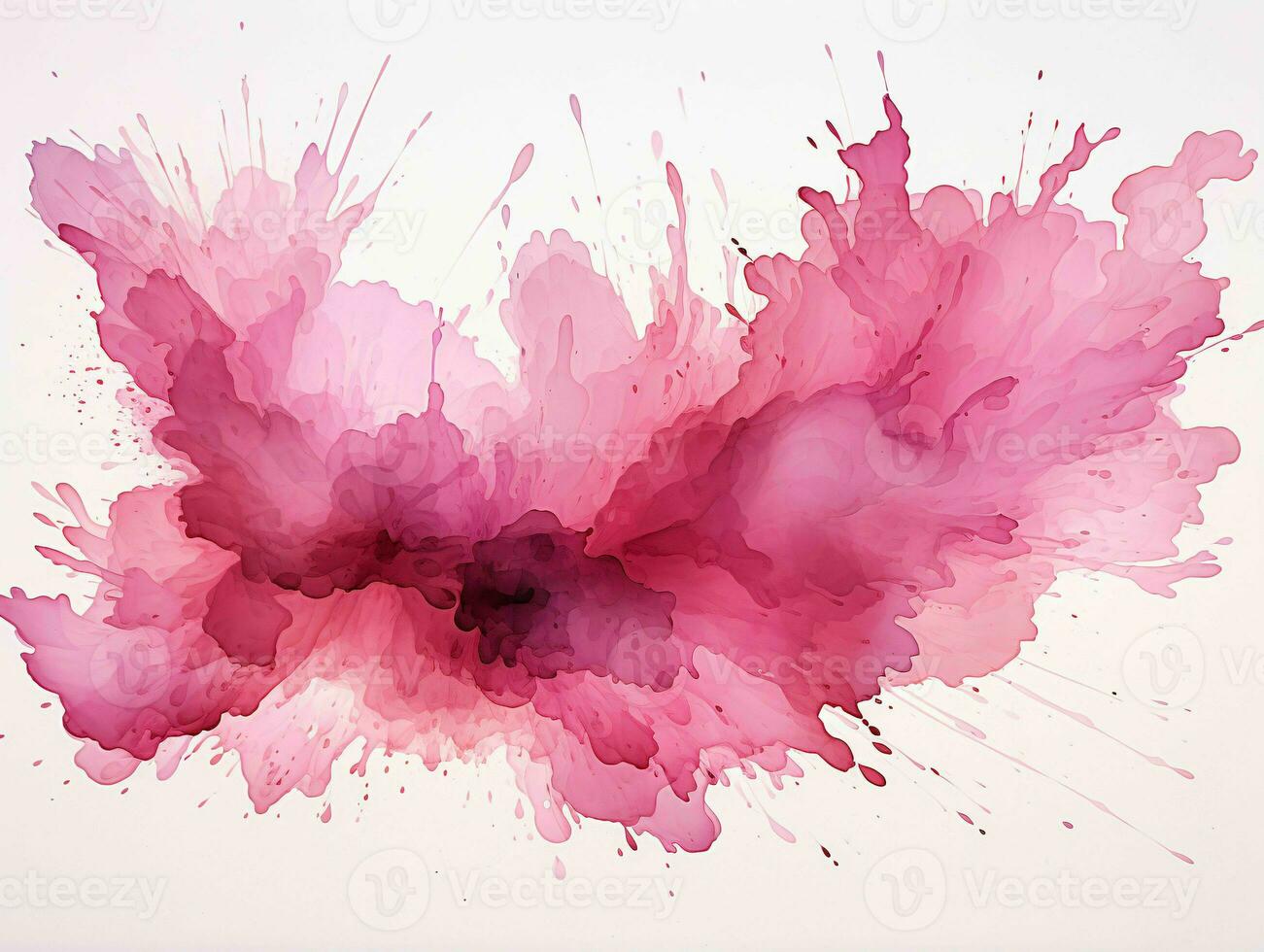 AI generated Pink Paint Splash and Texture on White Background. Paint Stain. Generative AI photo