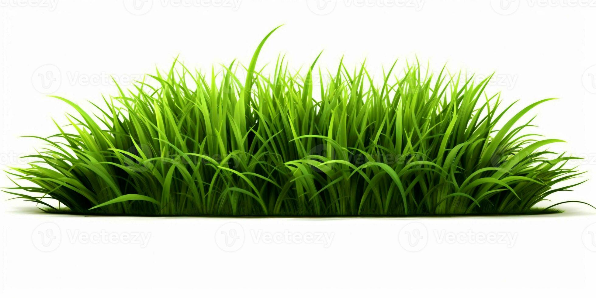 AI generated Fresh Green Grass Isolated on White Background. Generative AI photo