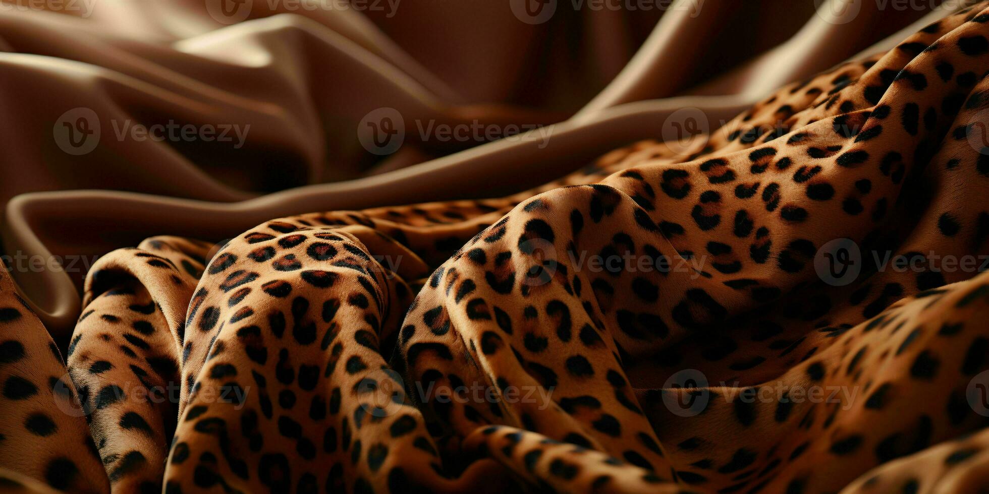 AI generated Leopard Fur Pattern Texture Background. Leopard Wool Fabric. Generative AI photo