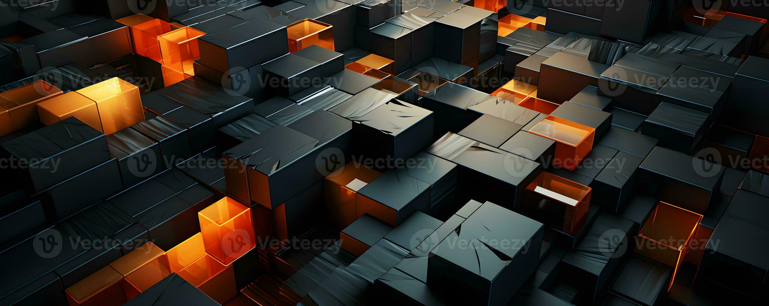AI generated Elegant Black and Gold Geometric Background with Metal Effect. Futuristic Background. Generative Ai photo