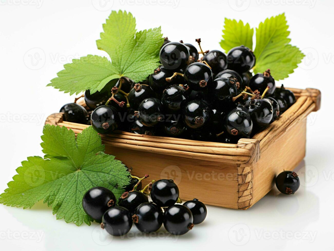 AI generated Fresh Black Currant Fruit. Generative AI photo