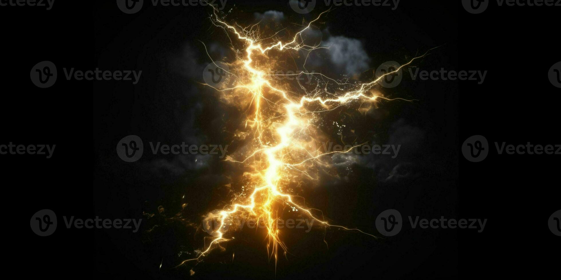 AI generated Energy Lightning. Thunderbolt Background. Generative AI photo