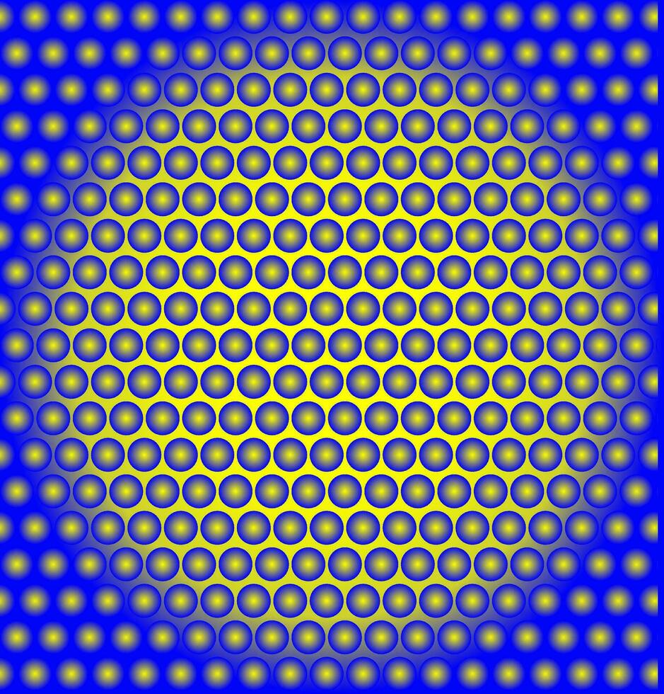 Vector abstract geometric pattern in the form of gold circles on a blue background