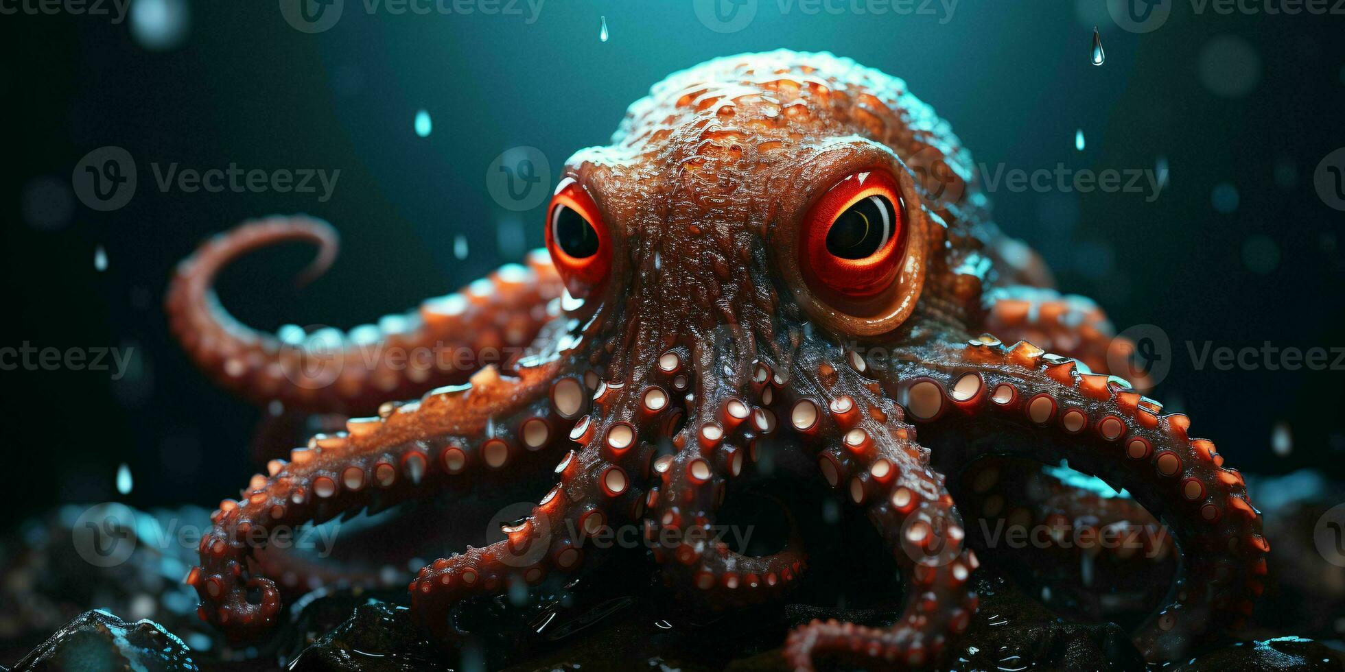 AI generated Close up of an Octopus Underwater. Generative AI photo