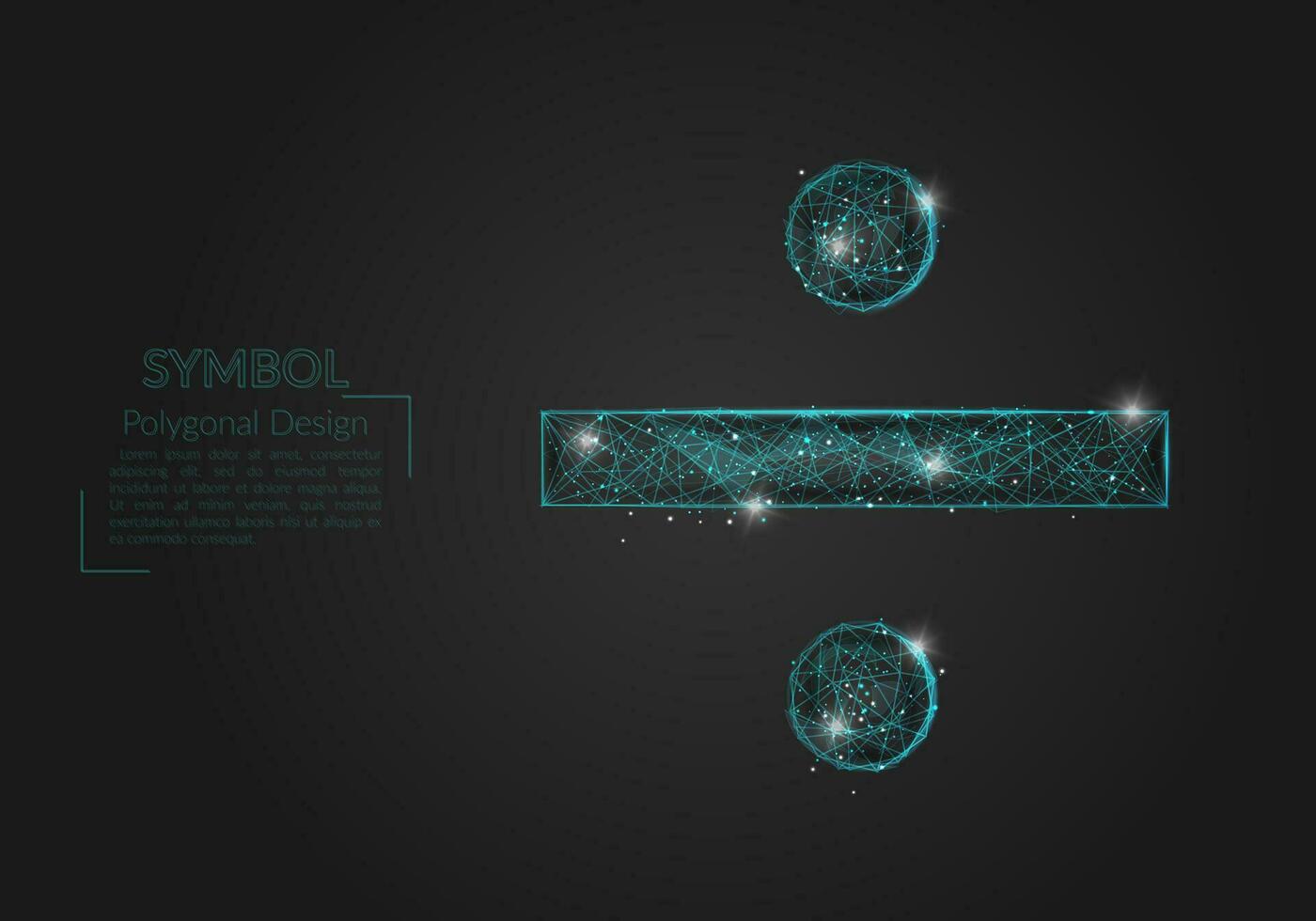 Abstract isolated blue image of a division sign. Polygonal illustration looks like stars in the blask night sky in spase or flying glass shards. Digital design for website, web, internet vector