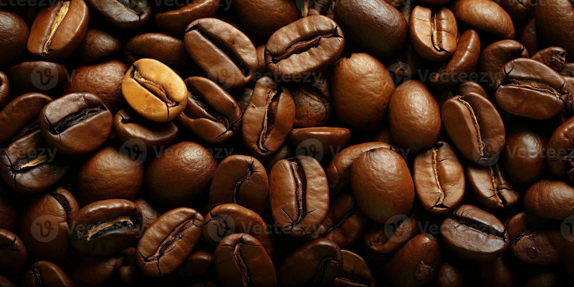 AI generated Coffee Beans Background. Roasted Coffee Texture Background. Generative AI photo