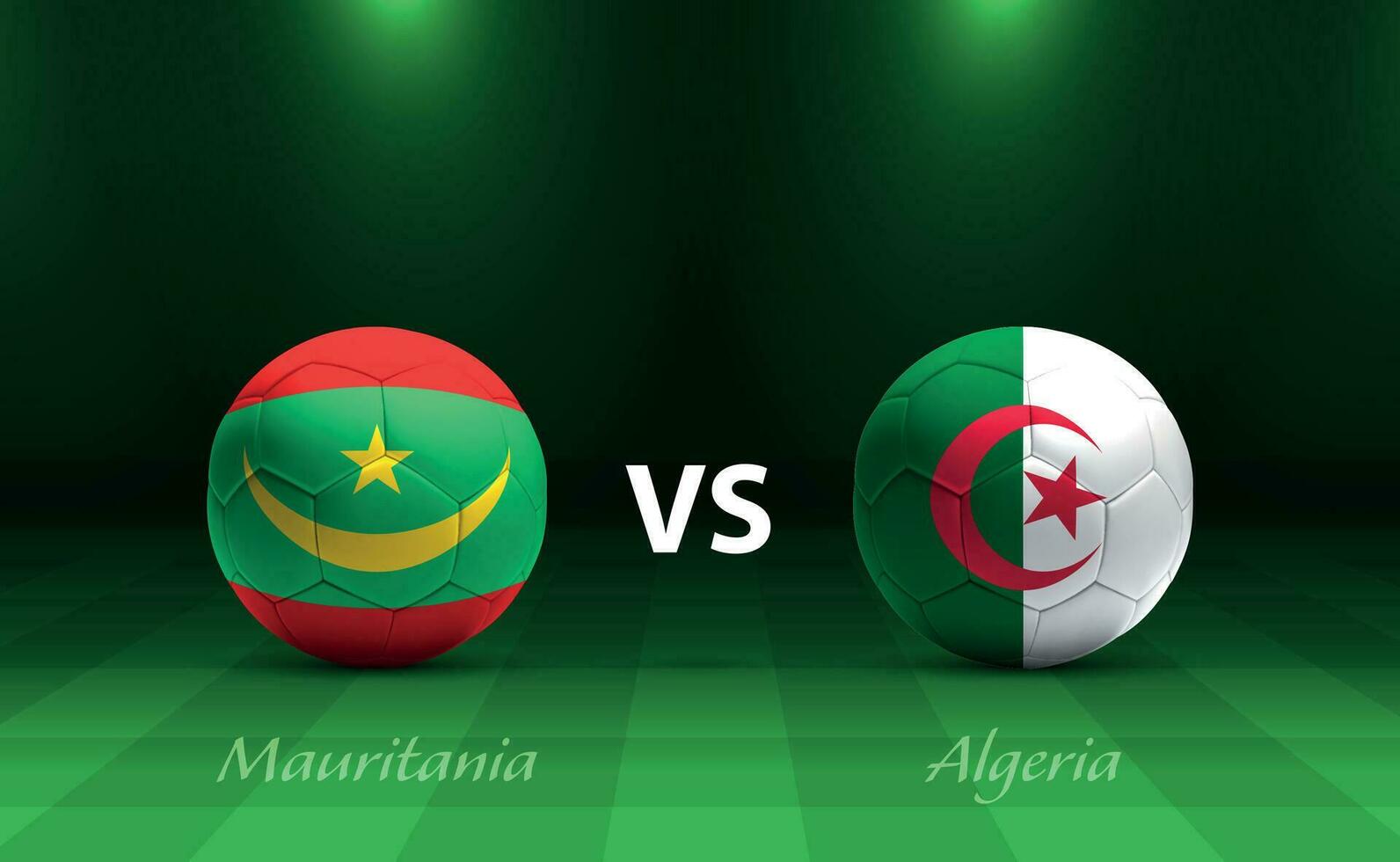 Mauritania vs Algeria football scoreboard broadcast template vector