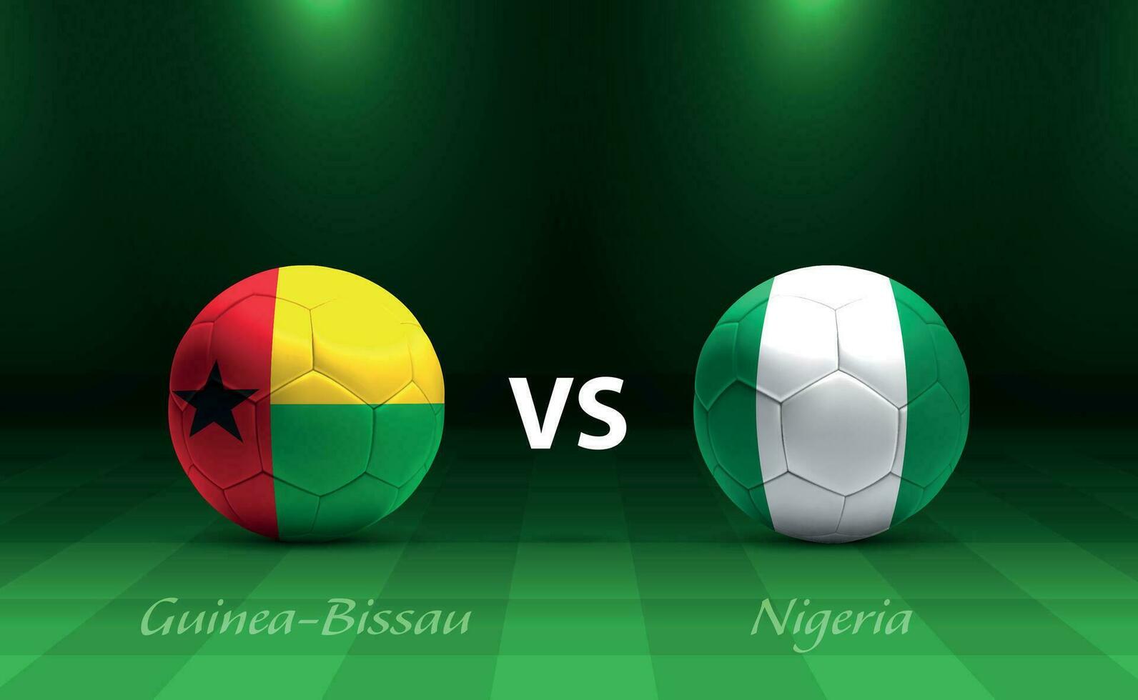 Guinea-Bissau vs  football scoreboard broadcast template vector