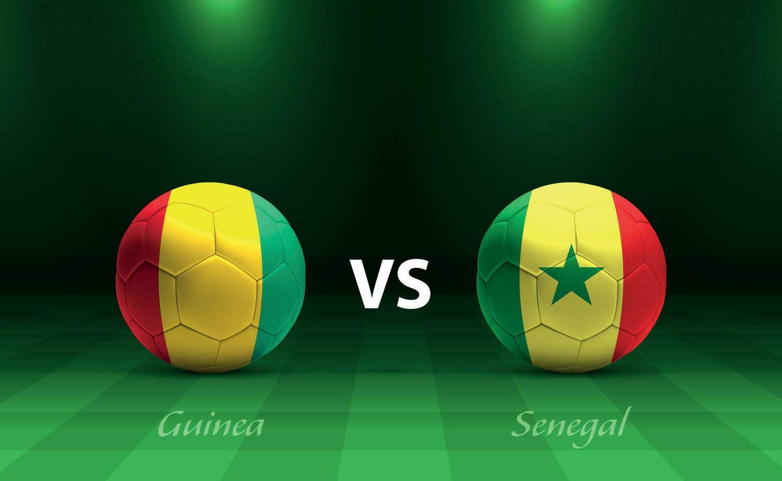 Guinea vs Senegal football scoreboard broadcast template vector