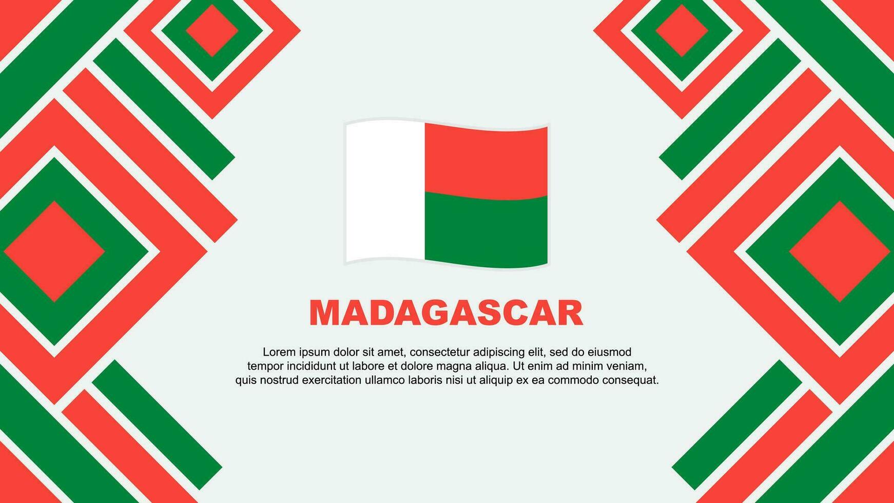 Madagascar Flag Abstract Background Design Template. Madagascar Independence Day Banner Wallpaper Vector Illustration. Madagascar