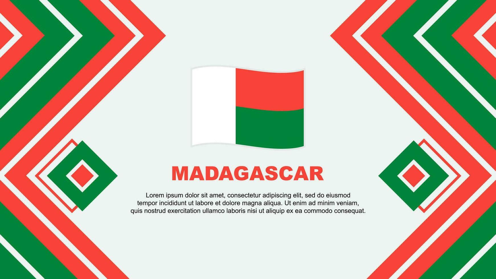 Madagascar Flag Abstract Background Design Template. Madagascar Independence Day Banner Wallpaper Vector Illustration. Madagascar Design