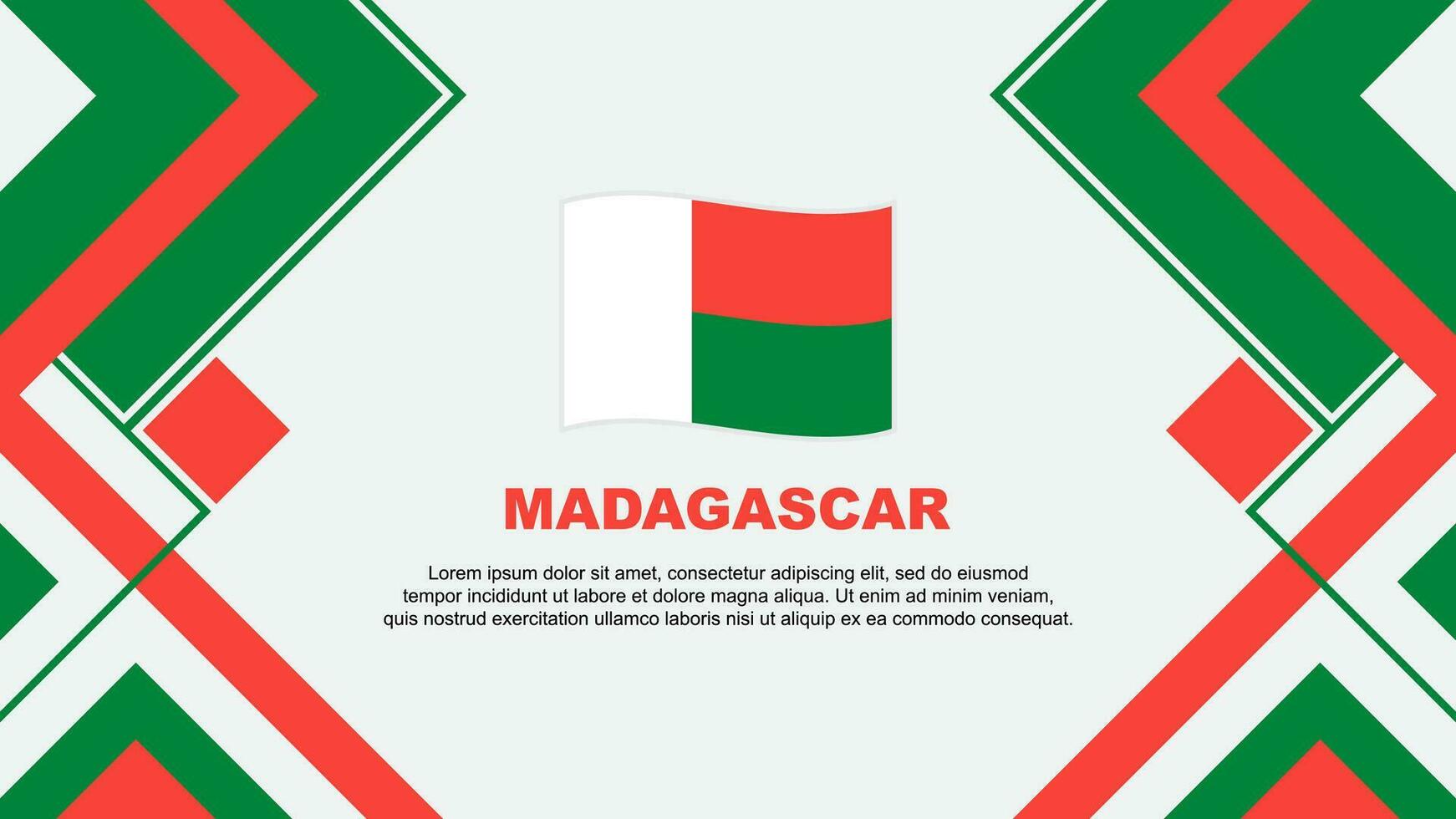 Madagascar Flag Abstract Background Design Template. Madagascar Independence Day Banner Wallpaper Vector Illustration. Madagascar Banner